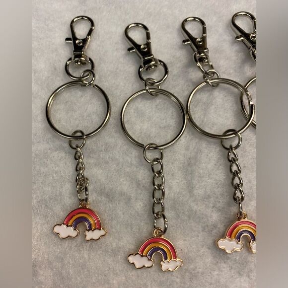 Rainbow Cloud  Charms Pendants Lobster Claw Keychain Handmade - Picture 3 of 7